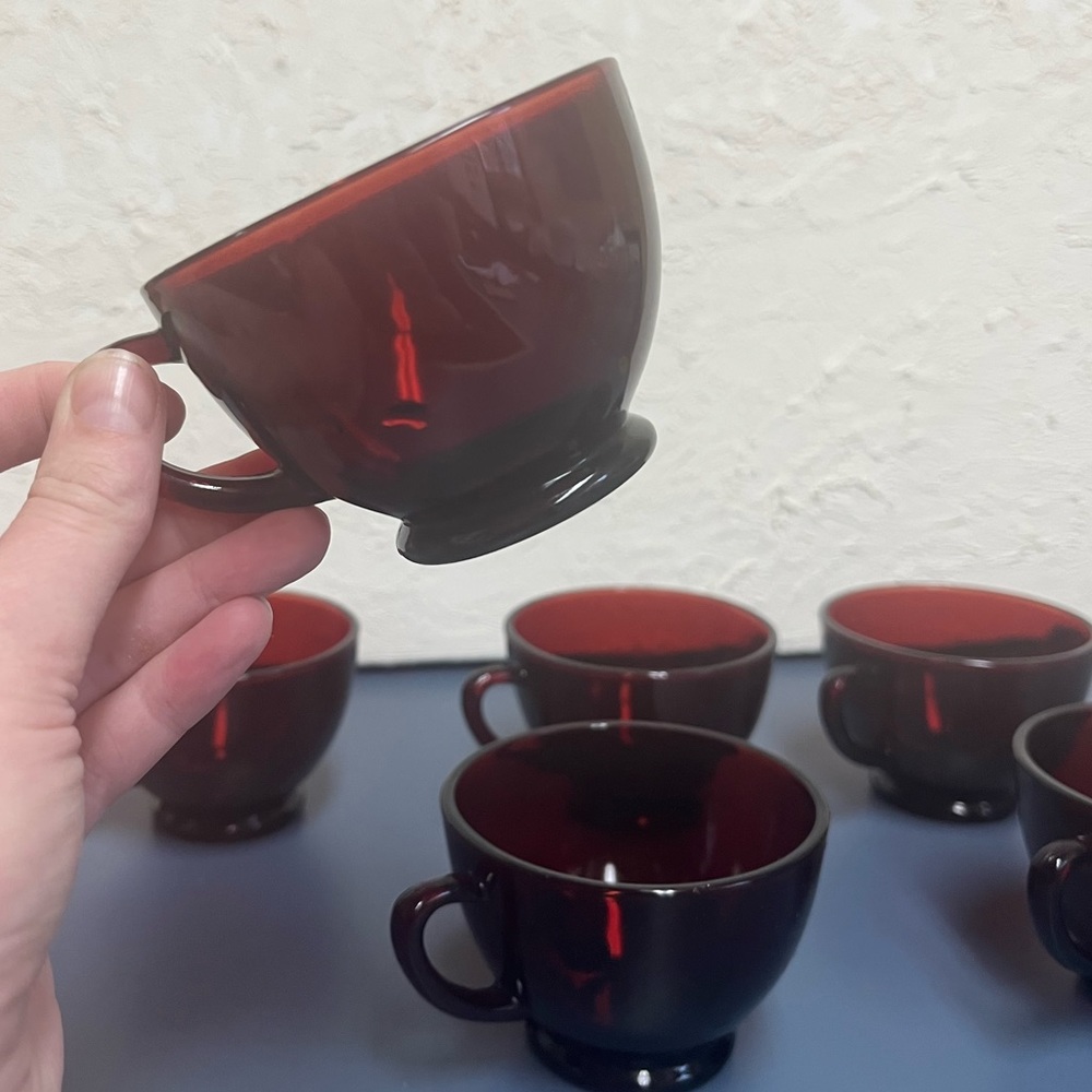 Vintage Anchor Hocking Ruby Punch Glass (Set of 6)